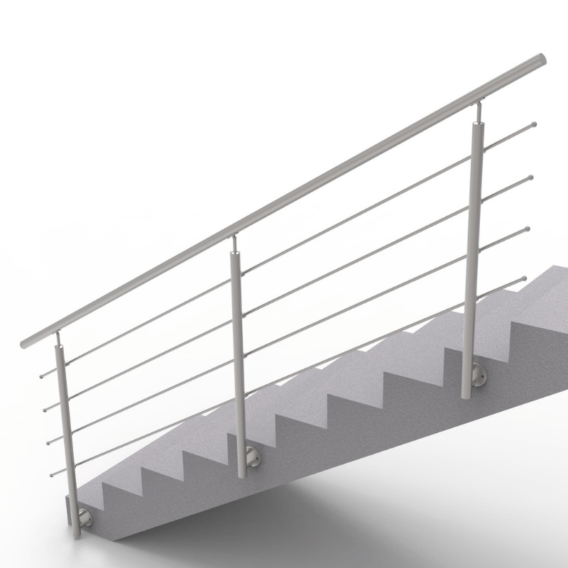 Relinggeländer für den Treppenaufgang vorgesetzt montiert